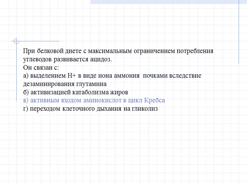 При белковой диете с максимальным ограничением потребления углеводов развивается ацидоз. Он связан с: а)